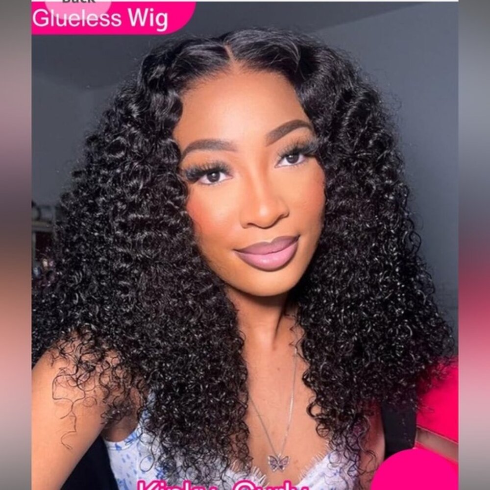 HUMAN HAIR 28” 180% density 4x4 kinky curly wig